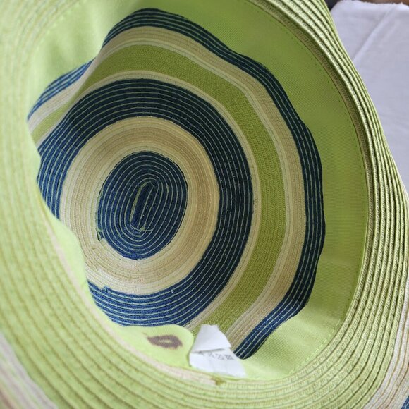 Unbranded Summer /Spring Lime Green Floppy Straw Hat (Size 7 1/8" /Medium) - Picture 6 of 13